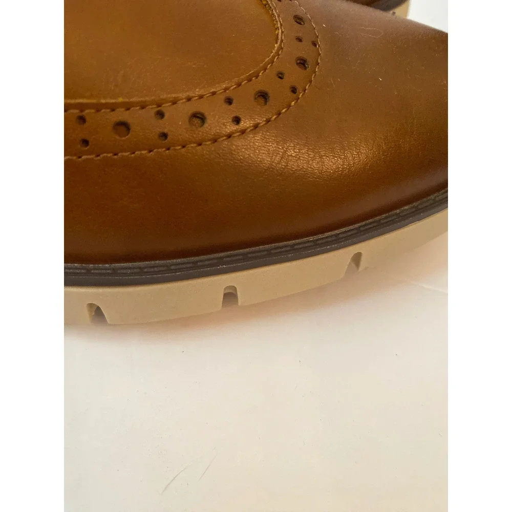 NWT Jousen Milan Mens Wingtip Oxford Shoes Brown Brogue Lace Up Dress Shoes SZ 8